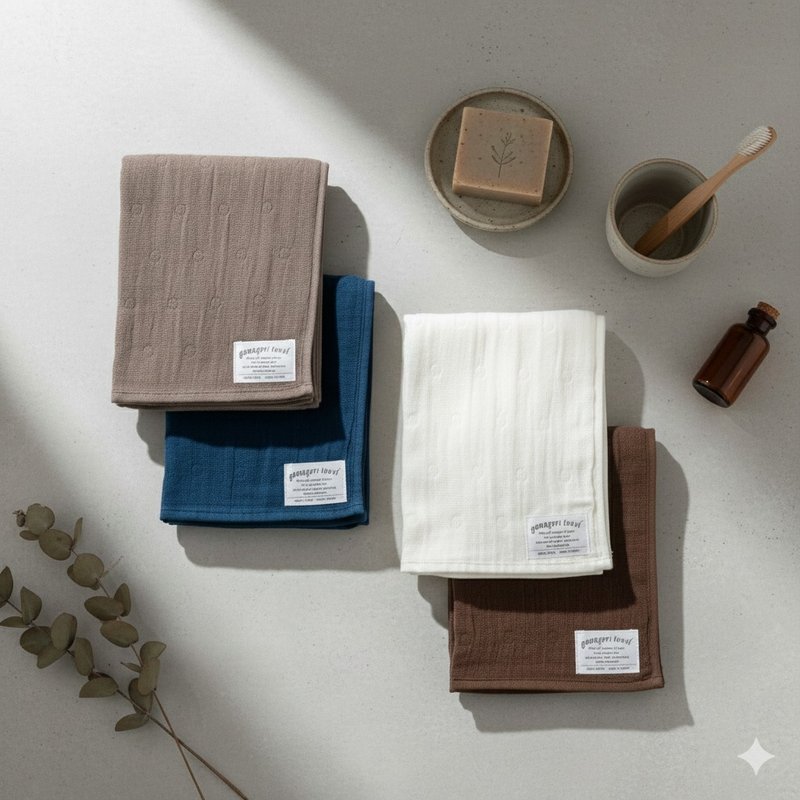 Gamagori系列六重紗毛巾 (洗臉巾) - 毛巾/浴巾 - 棉．麻 多色