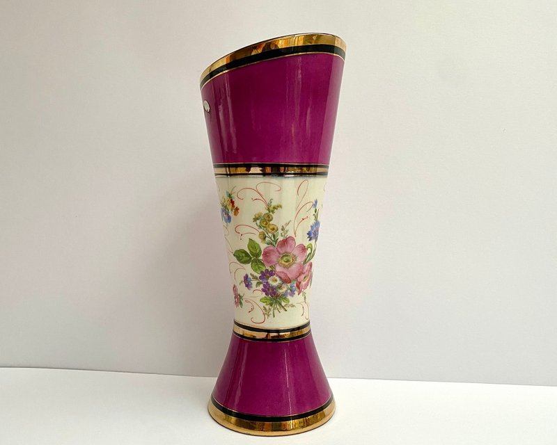 花瓶 H Bequet 陶瓷設計 Quaregnon 手工花瓶復古 - 花瓶/花器 - 陶 多色
