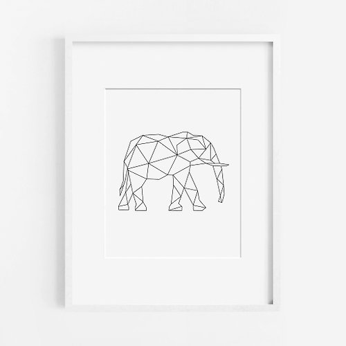Weekend Road Trip Geometric elephant 畫 佈置 擺飾 臥室 浴室 餐廳 咖啡廳