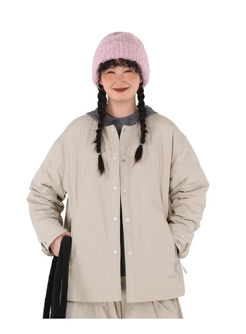 嬉家 無領輕薄短款羽絨服女