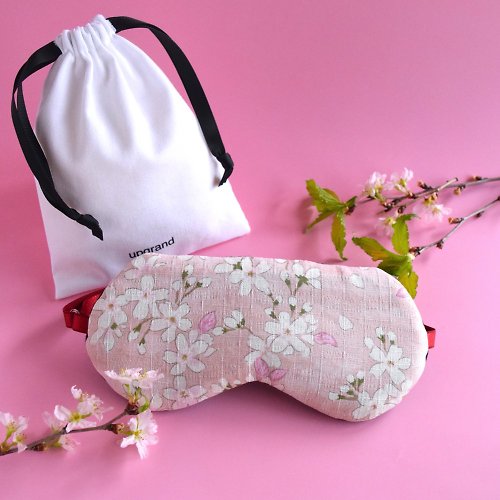 日本眼罩專賣店 upgrand 日本眼罩 SAKURA | Pink | 可調整長度 | 助眠 | 有附收納袋