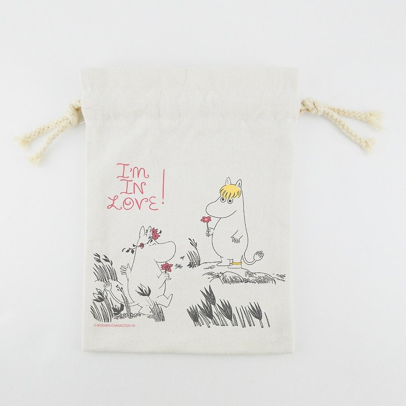 Moomin授權 - 束口袋(小)【獻上我的愛】 - 其他 - 棉．麻 紅色