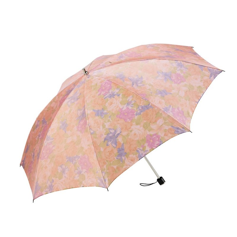 Prolla 暖花沙丁布二折式反向傘 絲綢質感 優雅花卉 UV防曬晴雨傘 - 雨傘/雨衣 - 防水材質 