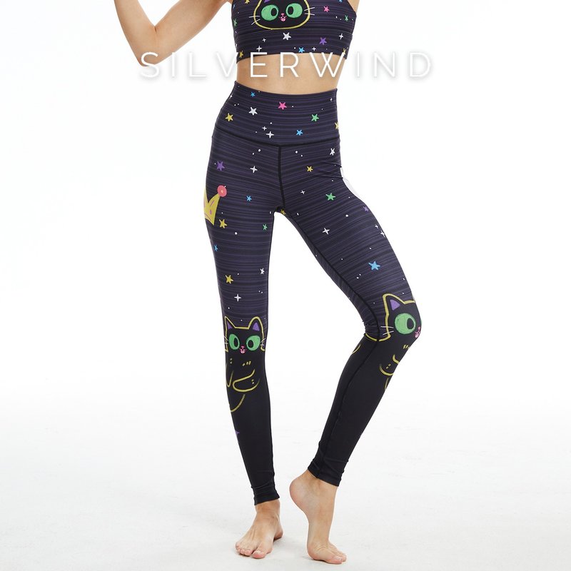 Magical Cats High-waisted Leggings - Women's Sportswear Bottoms - Eco-Friendly Materials Multicolor
