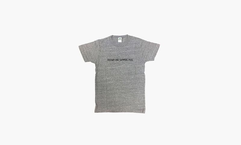 NORITAKE - FREEWAY & SWIMMING POOL T-SHIRT (gray) - T 恤 - 棉．麻 白色