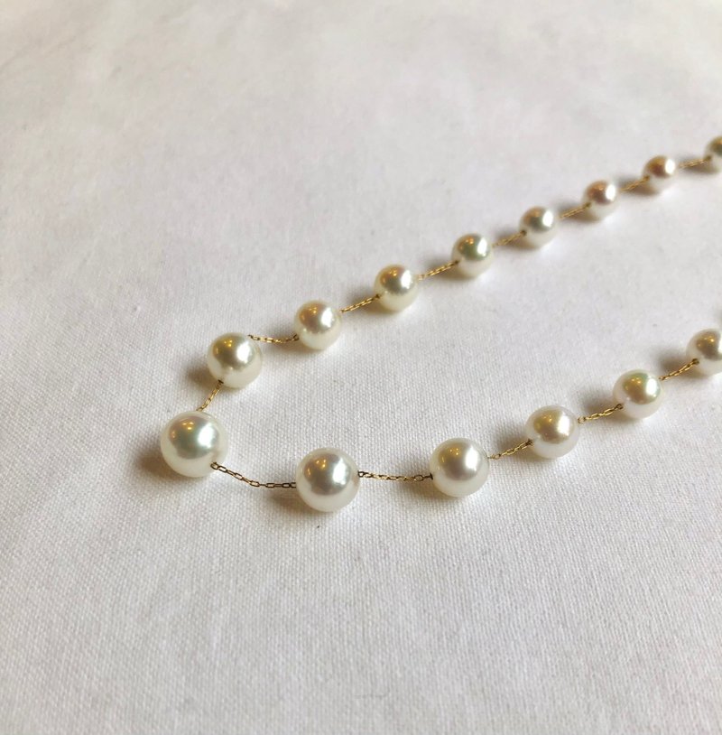 Akoya pearl  necklace 60 K18 - สร้อยคอ - ไข่มุก ขาว