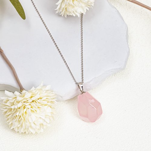 石之王 King Stones - 水晶天然石飾品、原礦 隨形粉晶項鍊