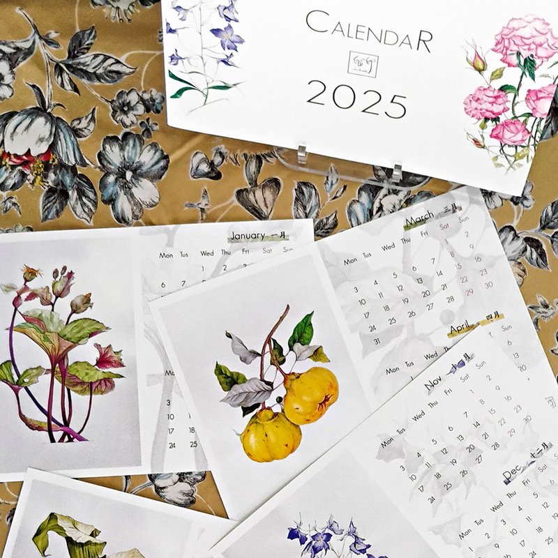 Flower Collection-2025 Bi-monthly Desk Calendar - Calendars - Paper Multicolor