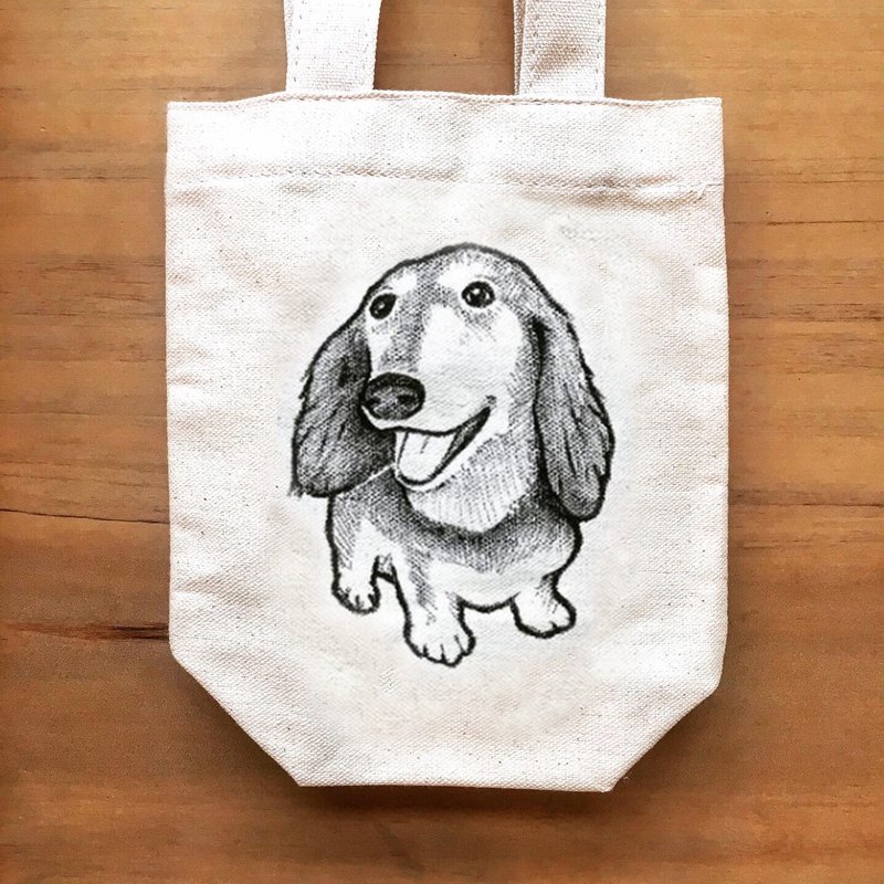 Pet sketching, Customized hand-painted canvas bag - Handbags & Totes - Cotton & Hemp White