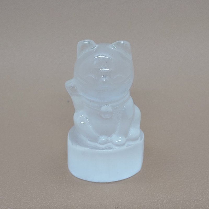 摩洛哥透石膏石招財貓 - 去除負能量 提升空間 - 擺飾/家飾品 - 水晶 