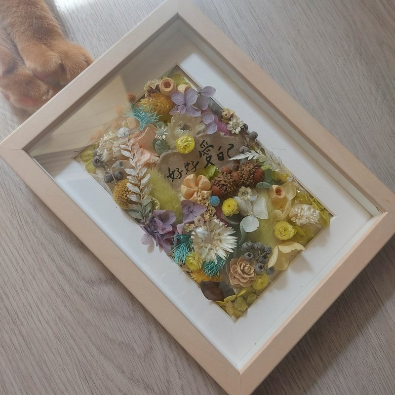 永生花相框 手工DIY立體相框 乾燥花相框 教師節禮物 實木相框 掛 - 相框/畫框 - 植物．花 多色