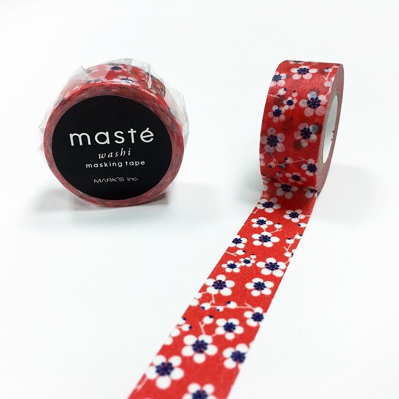 maste and paper tape Overseas Limited -Multi wind [Plum - Red (MST-MKT201-RE)] - Washi Tape - Paper Red