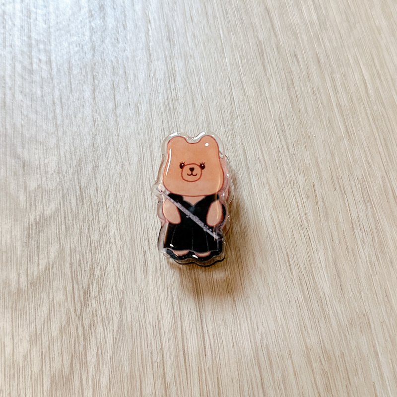 長笛禮服音樂家小熊 壓克力磁鐵夾 - 磁鐵 - 壓克力 