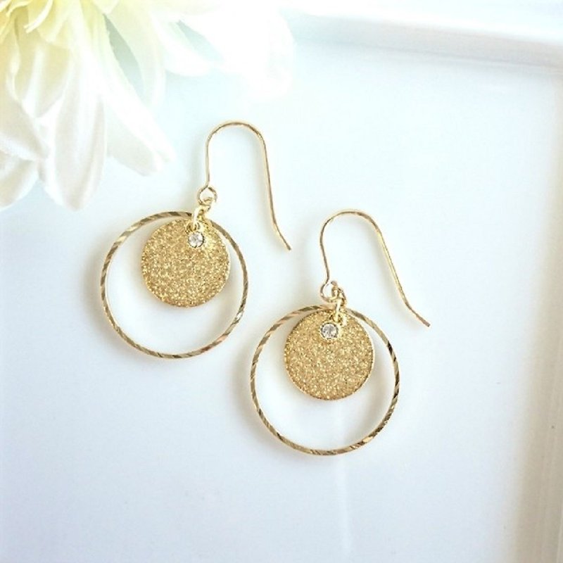 Stardust ring earrings - Earrings & Clip-ons - Other Metals Gold