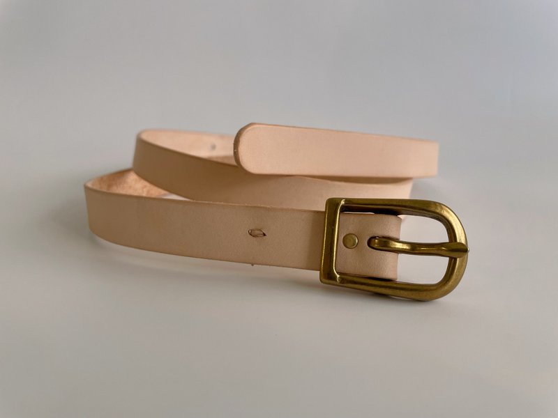 Vegetable tanned cowhide leather belt - Belts - Genuine Leather Brown