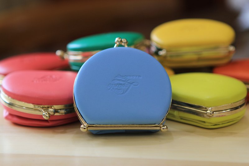 Limited Spain Lepanto Macaron handmade purse - sky blue - Coin Purses - Genuine Leather Multicolor