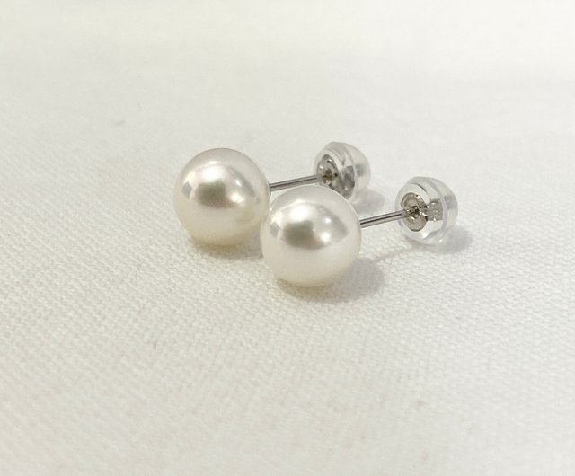 【新品未使用】あこや無調色真珠 ピアス　プラチナ 7-7.5mm 一粒パールピアス 無調色 あこや真珠 7-7.5/7.5-8/8-8.5/8.5-9