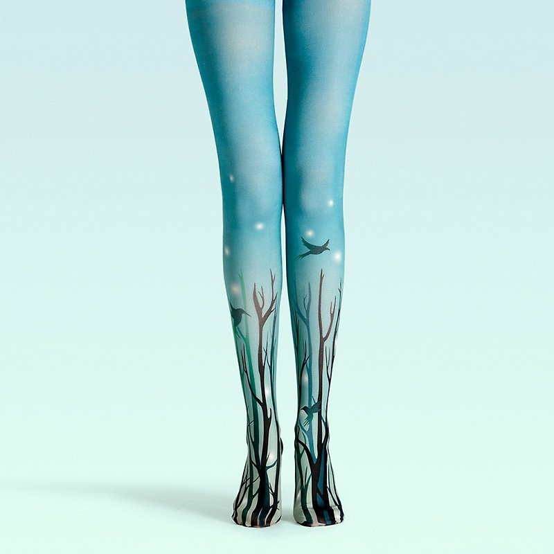 Viken plan designer brand pantyhose cotton socks creative stockings pattern stockings firefly forest - Socks - Cotton & Hemp 