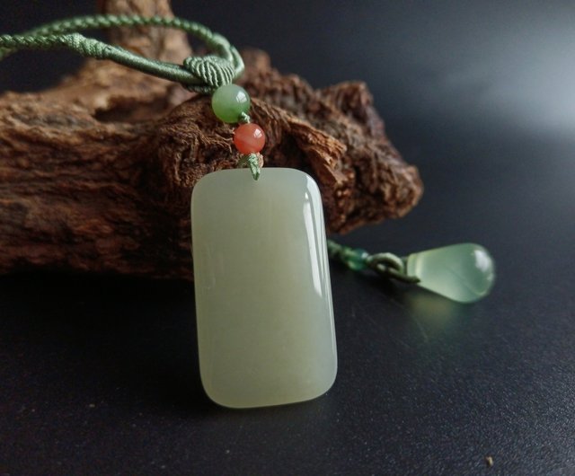 本物和田玉 ネックレス ペンダント 無事プレート(無事牌) お守り