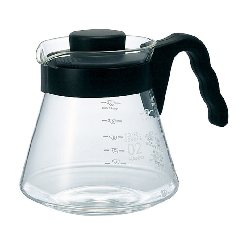 HARIO V60好握02黑色咖啡壺700ml/VCS-02B - 咖啡壺/手沖壺 - 玻璃 透明