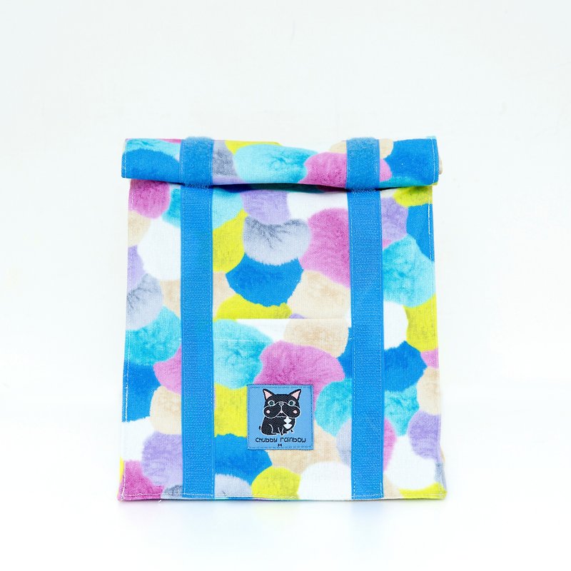Fantasy ball cold insulation bag hand bag lunch bag - blue - ถุงใส่กระติกนำ้ - ผ้าฝ้าย/ผ้าลินิน สีน้ำเงิน