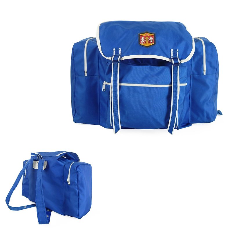 A‧PRANK :DOLLY :: Vintage VINTAGE Cyan Blue Backpack (B807004) - กระเป๋าเป้สะพายหลัง - วัสดุกันนำ้ สีน้ำเงิน