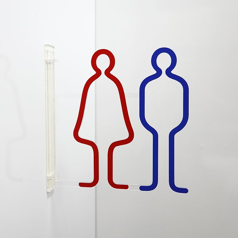 Male and Female Toilet Projection Sign (1way-0001) - Wall Décor - Acrylic Black