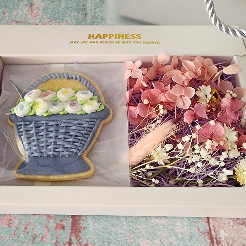 Preserved flower frosting cookie gift box - Handmade Cookies - Other Materials 