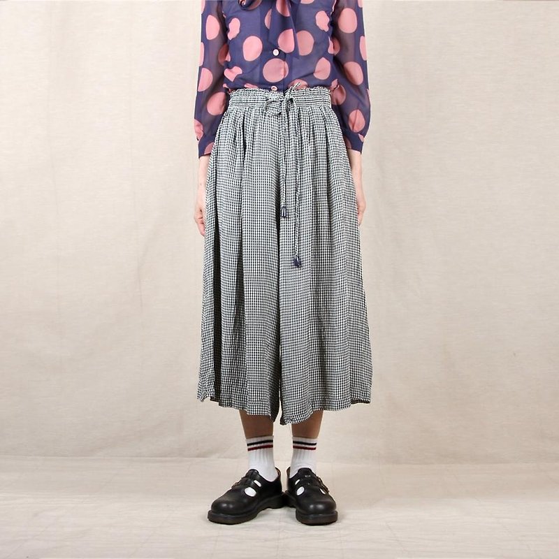 [Eggs] sesame plant vintage princess vintage wide leg culottes - Women's Pants - Polyester Black
