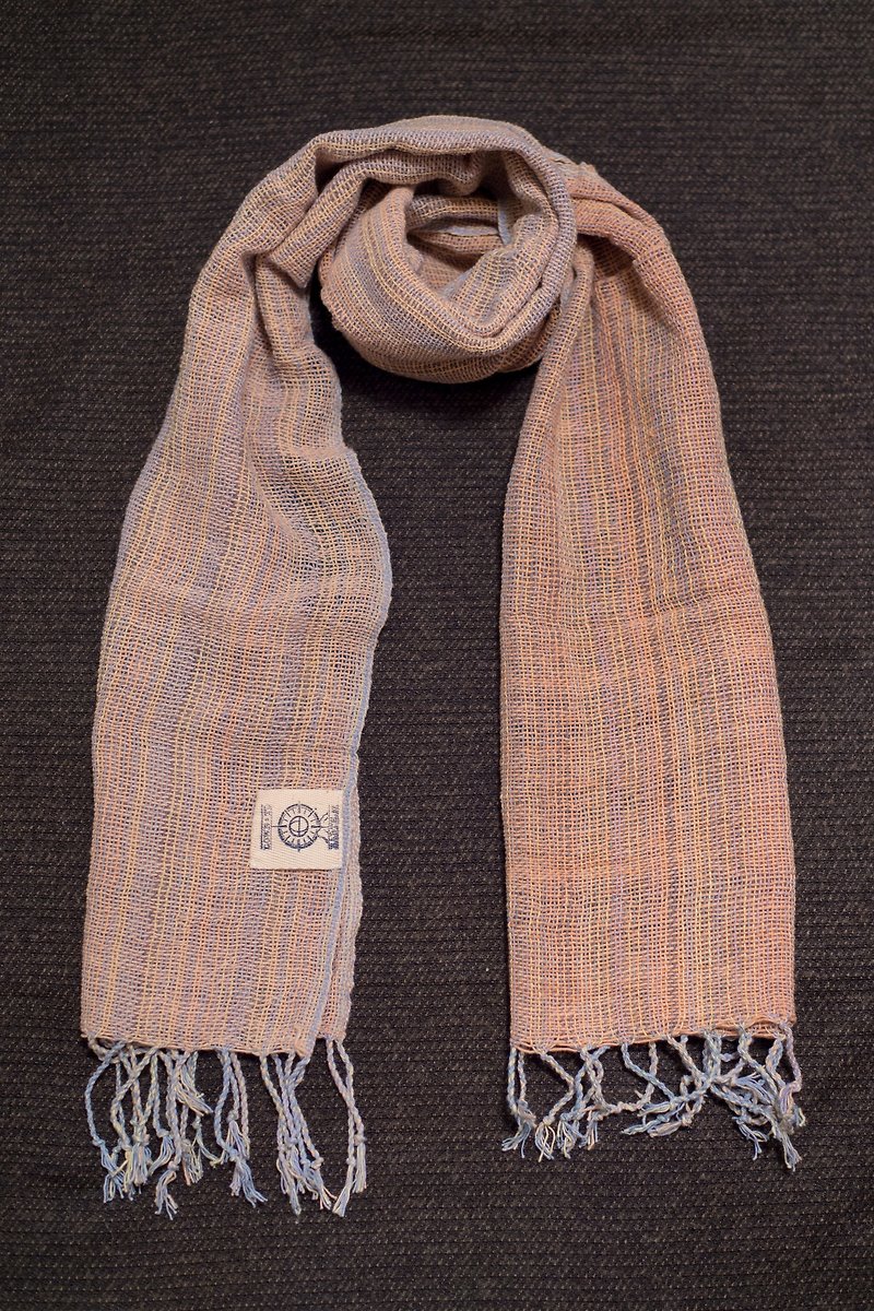 EARTH.er │Natural Dyed Scarf (Tint Blue+Tint Pink)│ - Scarves - Cotton & Hemp Pink