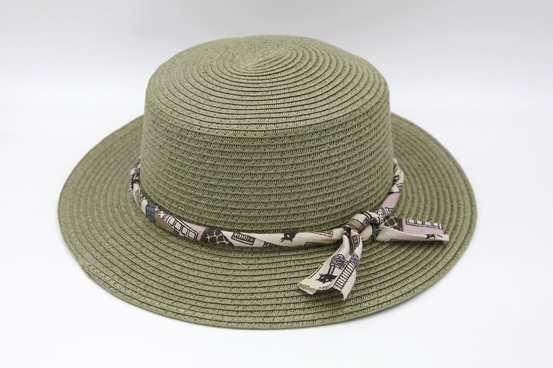【Paper Home】 Small bowler hat (military green) paper thread weave - หมวก - กระดาษ สีเขียว