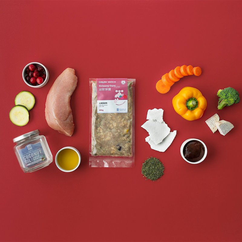 CoCoNU+Functional Fresh Food Main Meal【Cat and Dog Urinary Health Care】Turkey Cranberry 150g/pack - อาหารแห้งและอาหารกระป๋อง - อาหารสด สีแดง