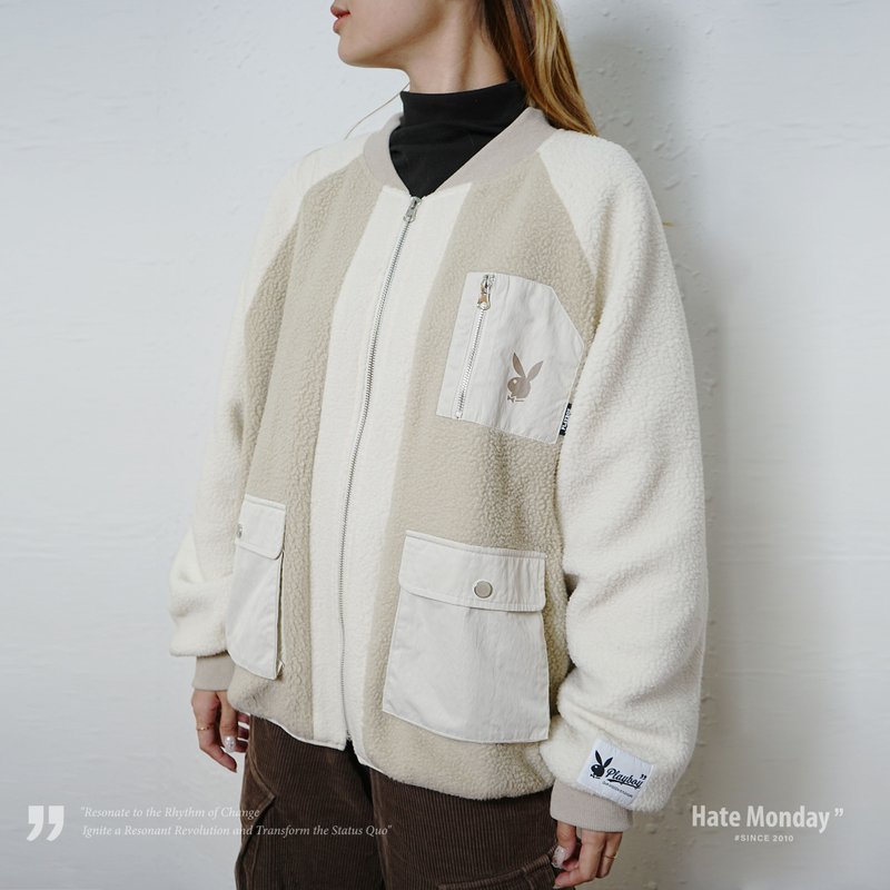 Hate Monday'' X PLAYBOY - JACKET(PBHMFW24J61) - 帽T/大學T - 棉．麻 銀色