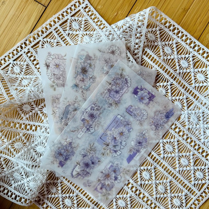 在晨光的玫瑰 - 轉印貼紙 - 貼紙 - 塑膠 白色