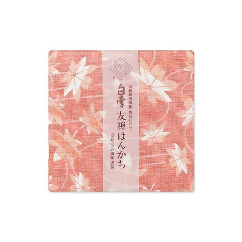 京友禪染手帕 / 紅葉 紅色 - 手帕 - 棉．麻 紅色