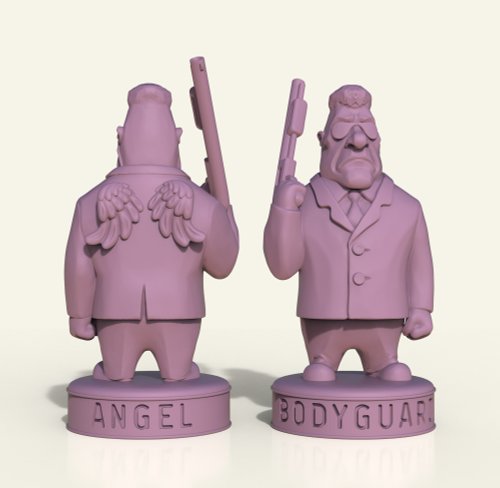 3DcncUNIQUE 3D模型STL CNC 3dprint 天使保鏢雕像護身符