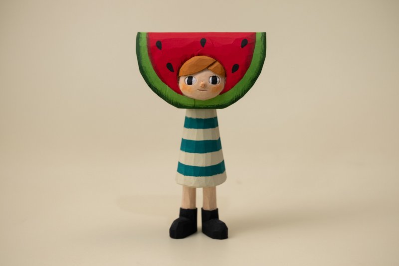 Uni Watermelon - 公仔/玩偶 - 木頭 紅色