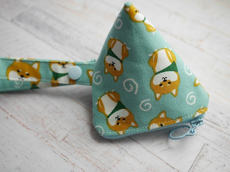 Dog stereo triangle pacifier bag - Other - Cotton & Hemp Green
