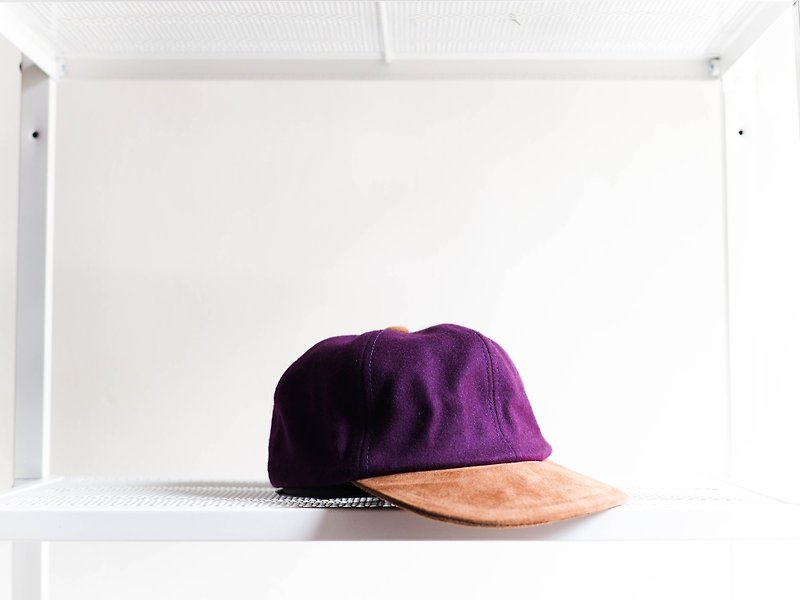 Violet leather love youth log antique dome duck tongue baseball cap baseball cap - Hats & Caps - Wool Purple