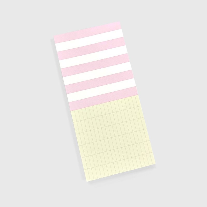 (Long) Pink stripe | Memo Pad - 便條紙/便利貼 - 紙 多色