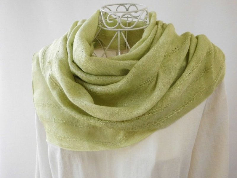 New colors of autumn (deep green) _ 2 Plant tree dyeing · silk · large format long stall - Scarves - Silk Green