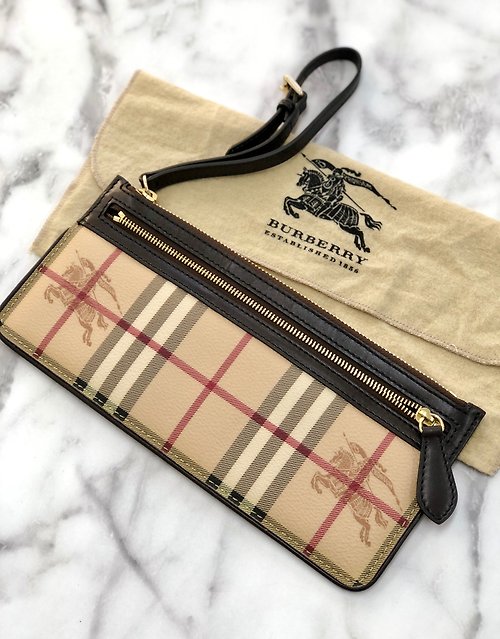 Japan direct shipment name card used package] BURBERRY classic check  leather x canvas 2way Boston bag shoulder bag beige x red 8kwa2a - Shop  solo-vintage Messenger Bags & Sling Bags - Pinkoi