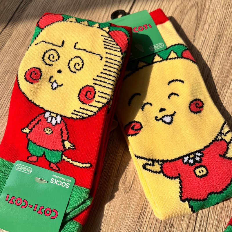 可吉可吉 襪 - 中筒高襪 問號 - 襪子 - 聚酯纖維 粉紅色