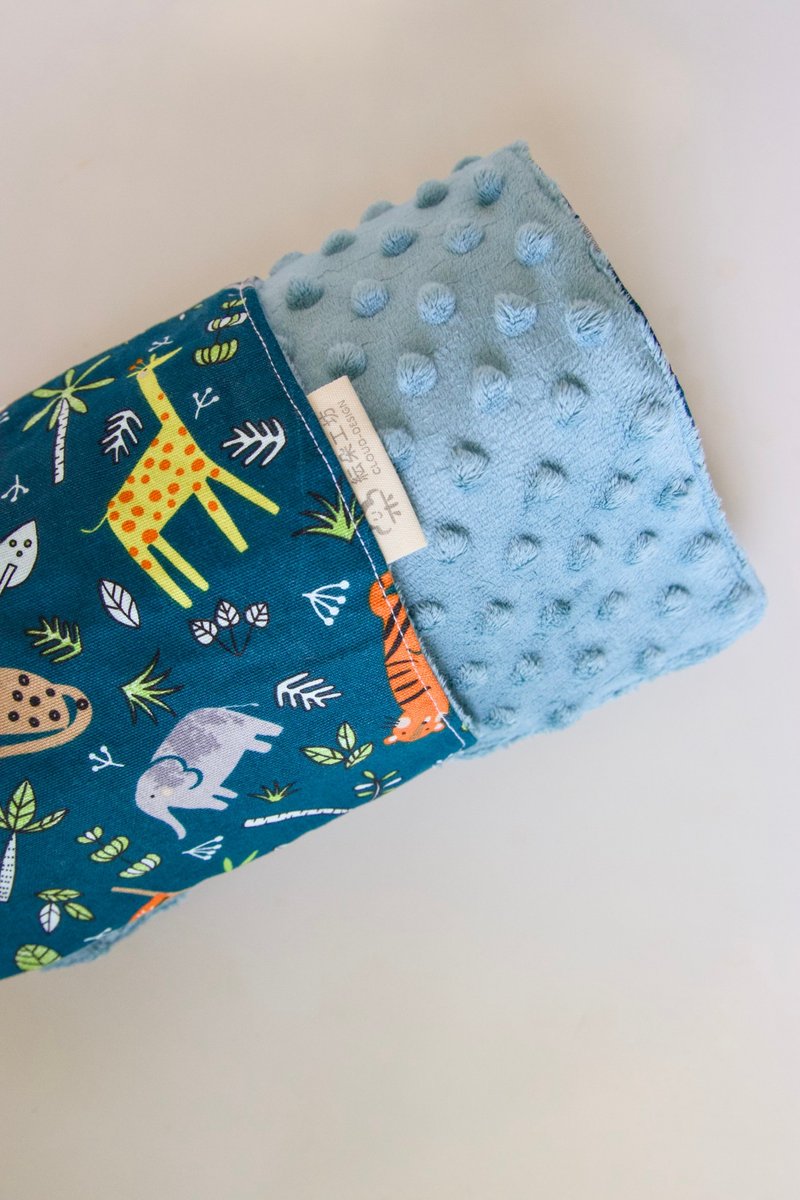 Animal Kindergarten Cuddle Blanket Nap Blanket Air Conditioning Blanket - Bedding - Cotton & Hemp Blue