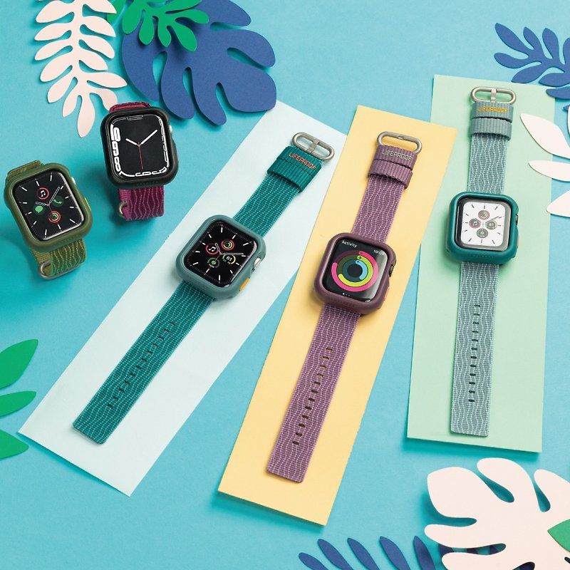 Apple Watch 42/44/45/49mm 海洋再生塑料製成環保舒適防水錶帶 - 錶帶 - 防水材質 綠色