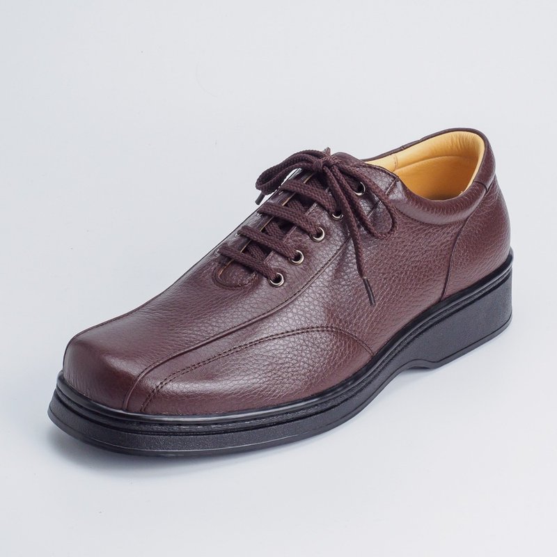 Premium non-slip classic business leather shoes∣s69c calm coffee - รองเท้าหนังผู้ชาย - หนังแท้ สีนำ้ตาล