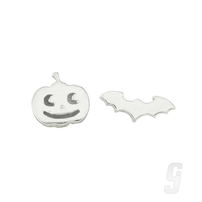 College Department - Bat Jumping Pumpkin - Earrings & Clip-ons - Other Metals Silver