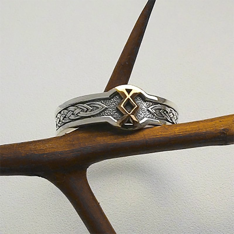 2 Inguz Rune.Ring.Runic ring.ring viking.rune ring.rune jewelry. - 戒指 - 純銀 銀色