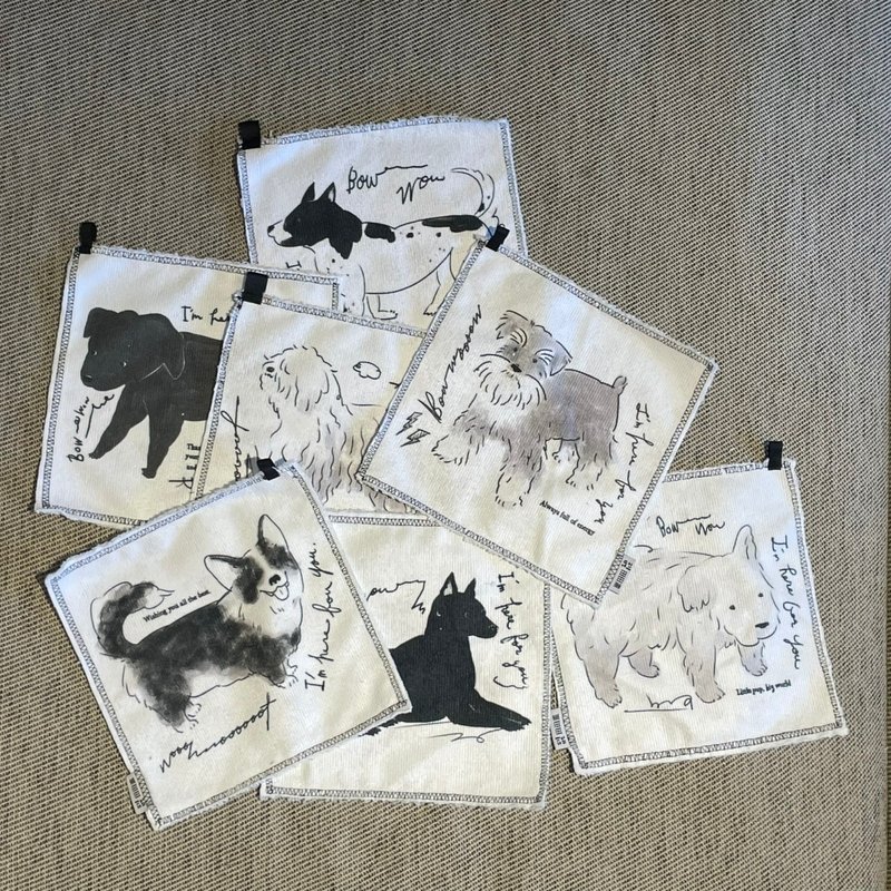 超細纖維小方巾 | 十一款狗狗插畫 - 毛巾/浴巾 - 其他材質 