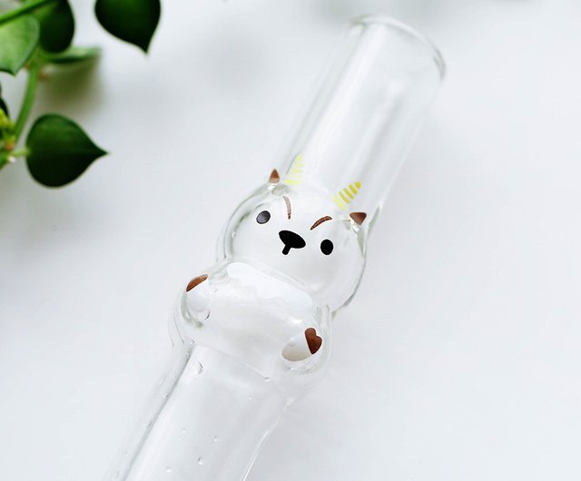 Cool cat shaped glass straw - Shop GOODGLAS Reusable Straws - Pinkoi